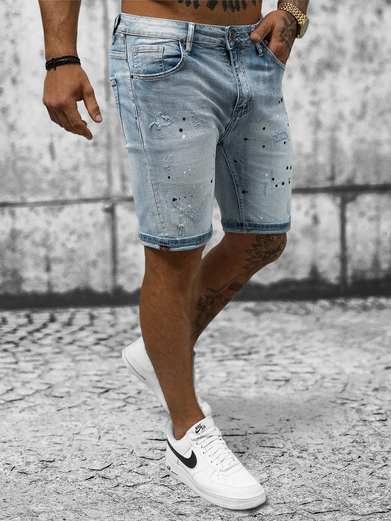 Pánské Džínové Kraťasy Světle-Modré OZONEE NB/MP0262BC