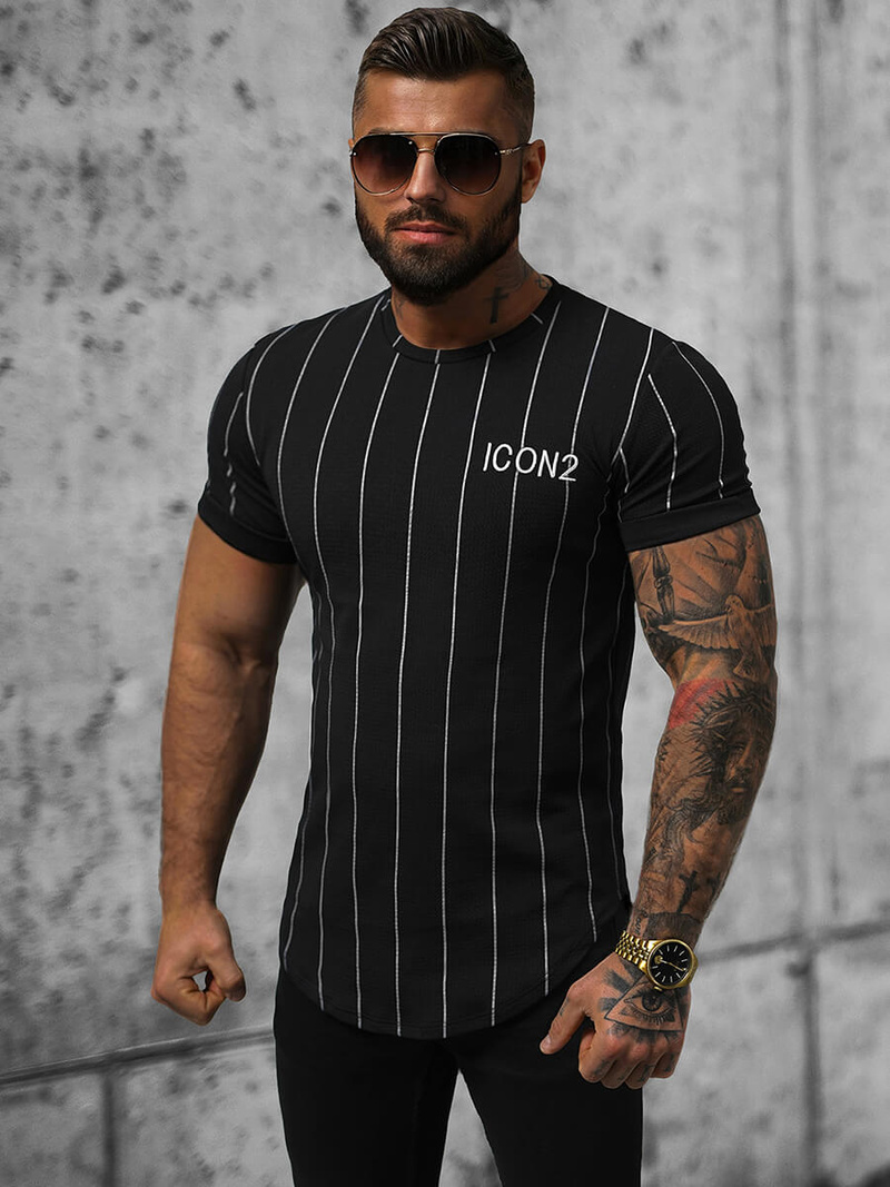 Pánské Tričko Černé OZONEE O/P1116