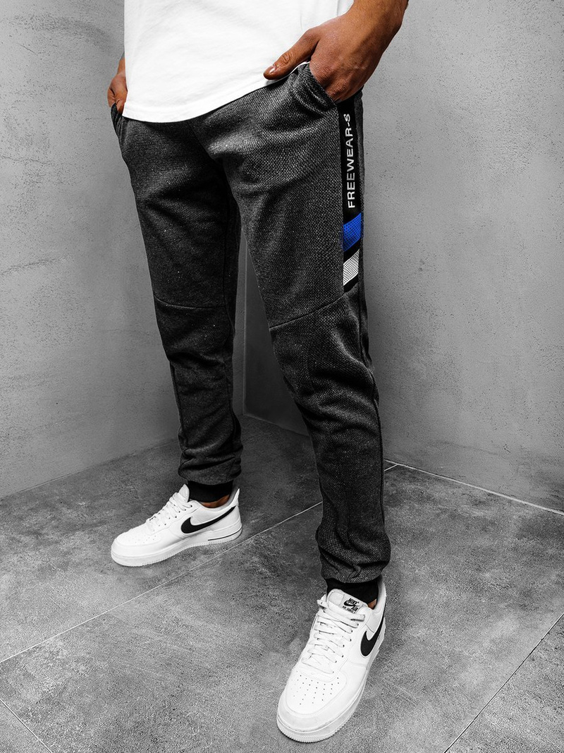 Pánské Tepláky Grafitové OZONEE JS/AM90Z