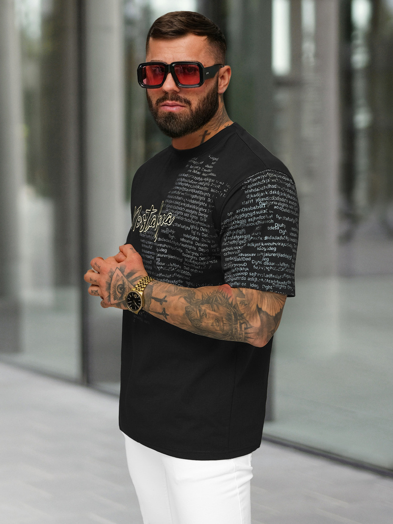 Pánské Tričko Černé OZONEE O/YN2/631