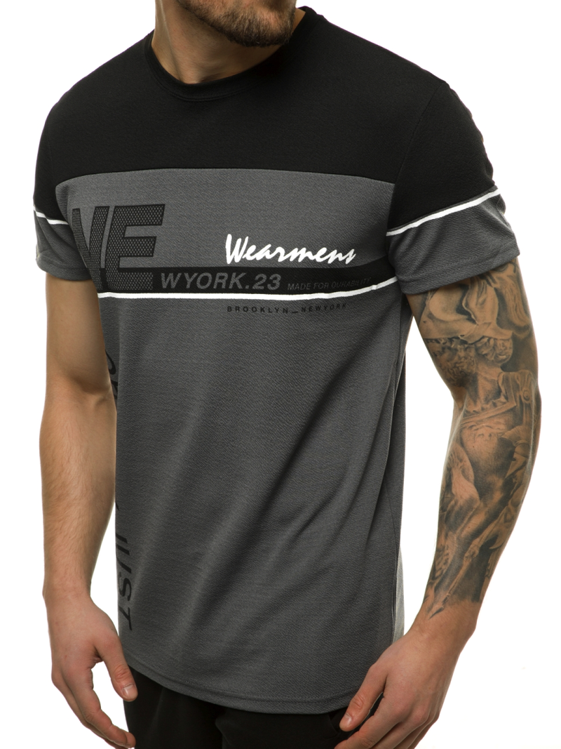 Pánské Tričko Grafitové OZONEE JS/SS11002Z