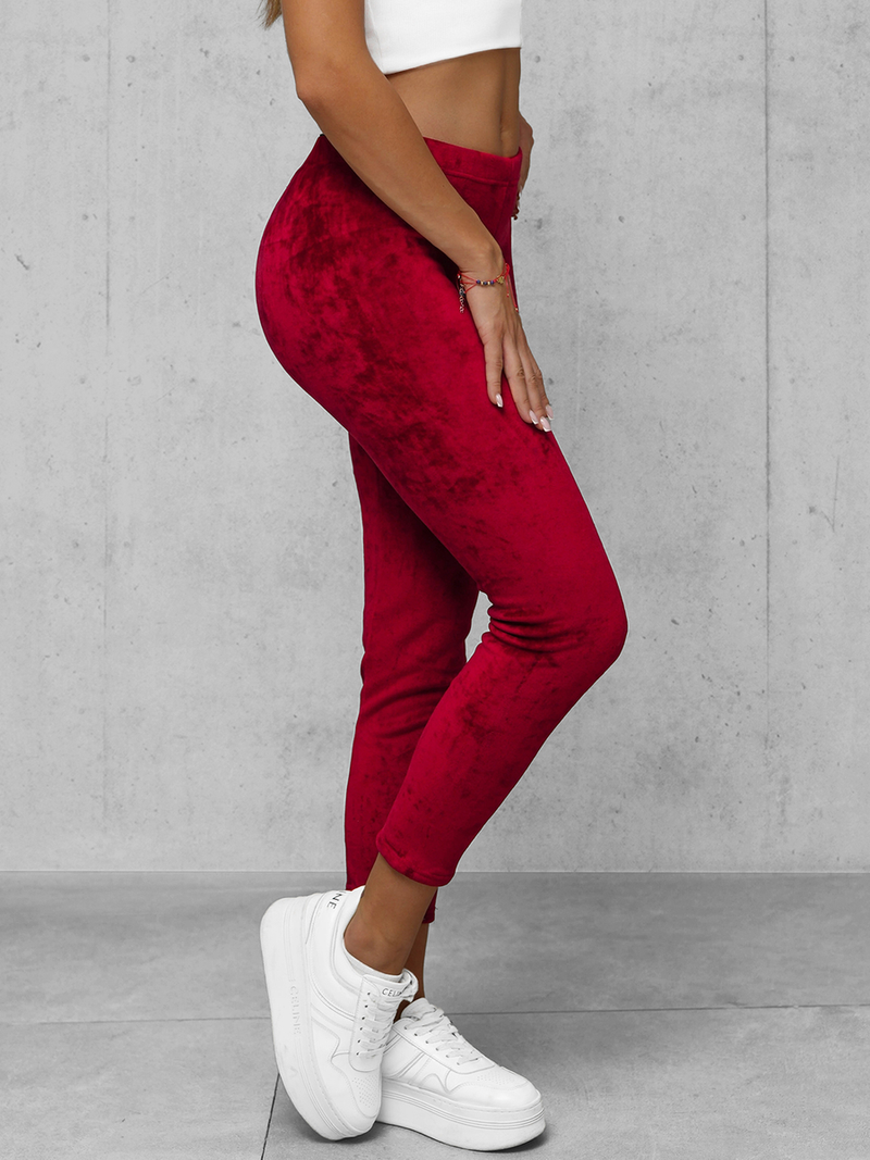 Dámské Velurové Tepláky Vínové OZONEE JS/92K521/35