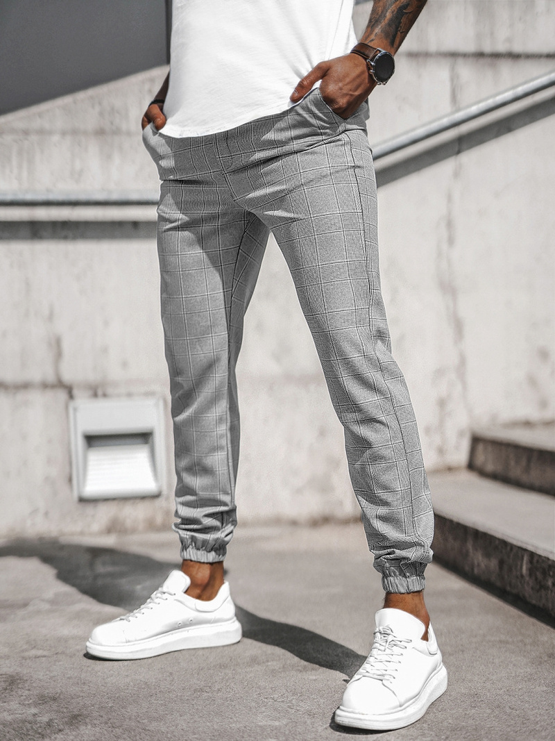 Pánské Chino Kalhoty Šedé OZONEE DJ/2296/22Z