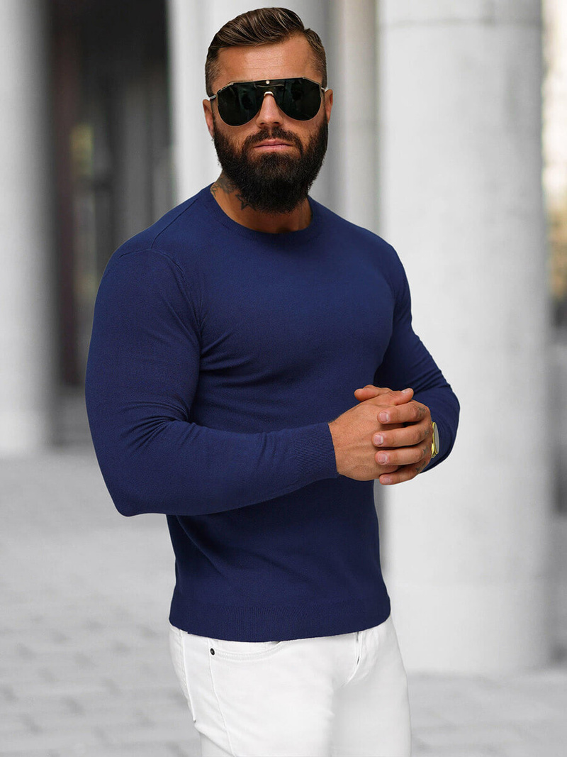 Pánský Svetr Tmavě-Modrý OZONEE NB/MMB602/5Z