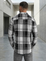 Pánská košile černobílá OZONEE NB/MC728N/3Z