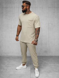 Pánské Tričko Béžový OZONEE O/Y960T