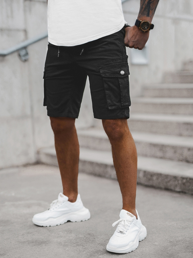 Pánské Chino Kraťasy Černé OZONEE T/BB70011/1