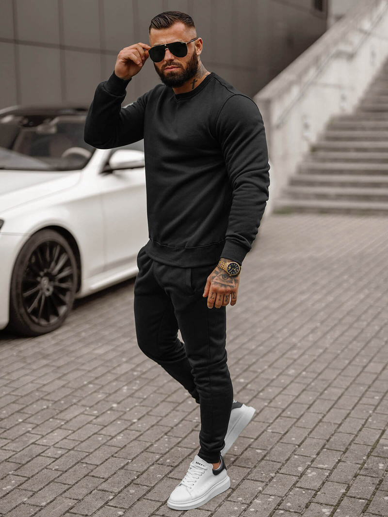 Pánská Tepláková Souprava Černá OZONEE JS/68C10380/3Z