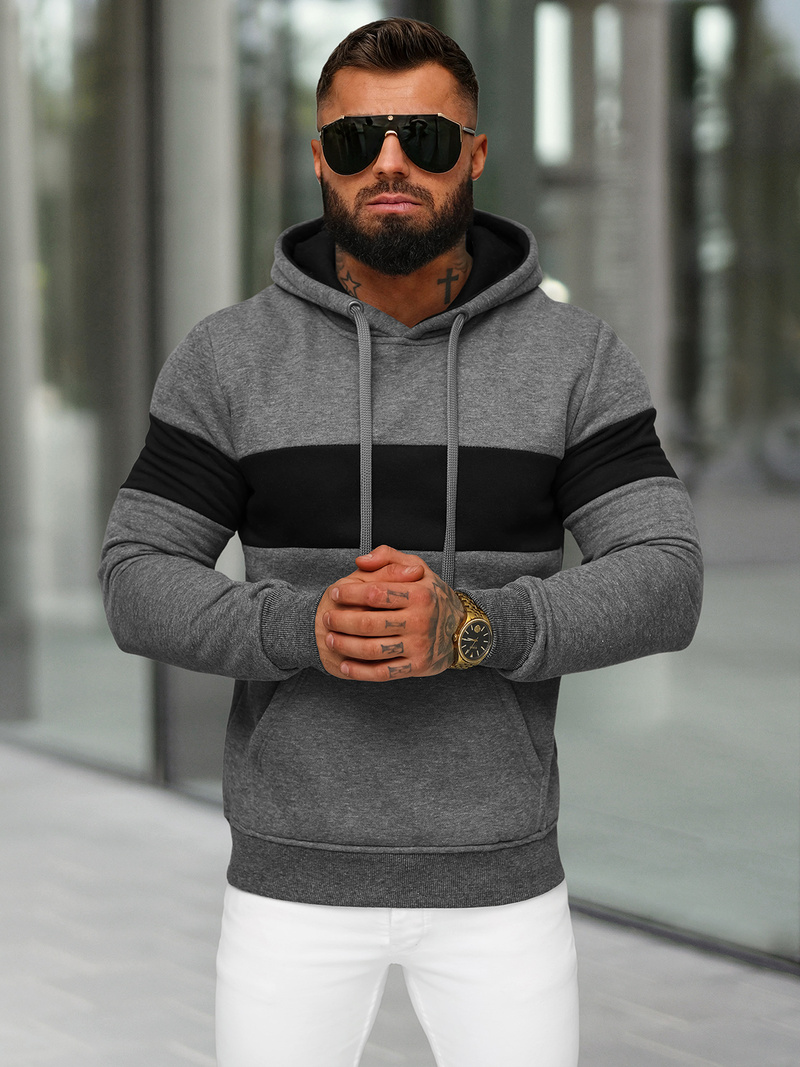 Pánská Mikina Grafitová OZONEE JS/8B1316/5