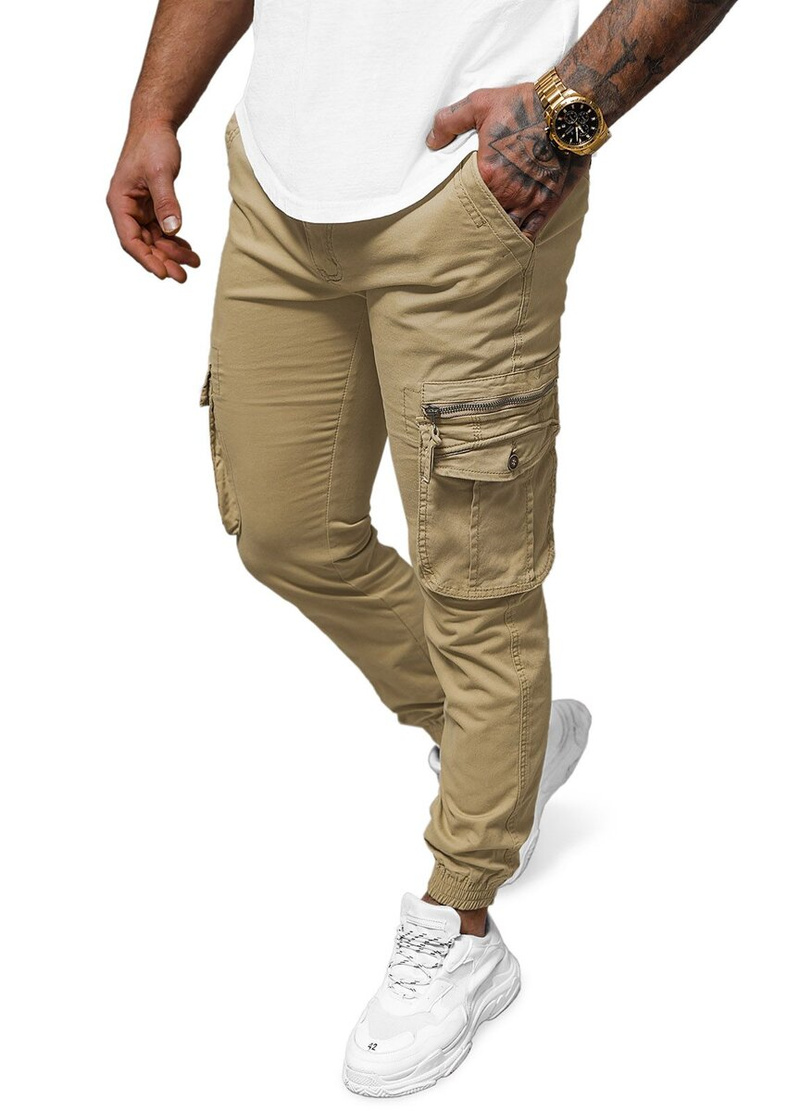Pánské Chino Jogger Kalhoty Béžové OZONEE NB/MP0201K