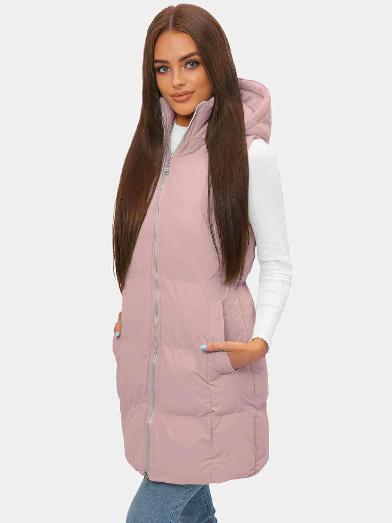 Dámská vesta prášková růžová OZONEE JS/M721/46