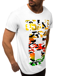 Pánské Tričko Bílé OZONEE JS/KS1958