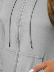 Dámská velurová tepláková souprava Šedý OZONEE JS/8C1176/2Z