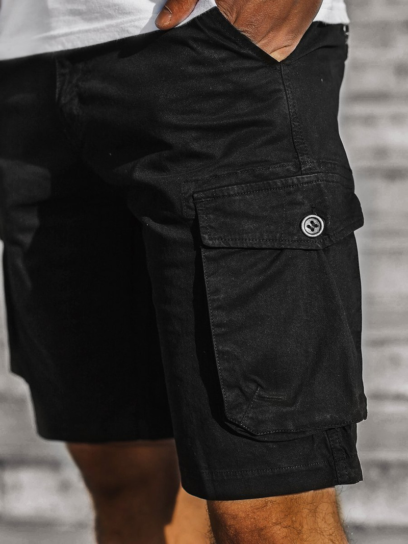 Pánské džínové kraťasy Černé OZONEE JS/HH5011