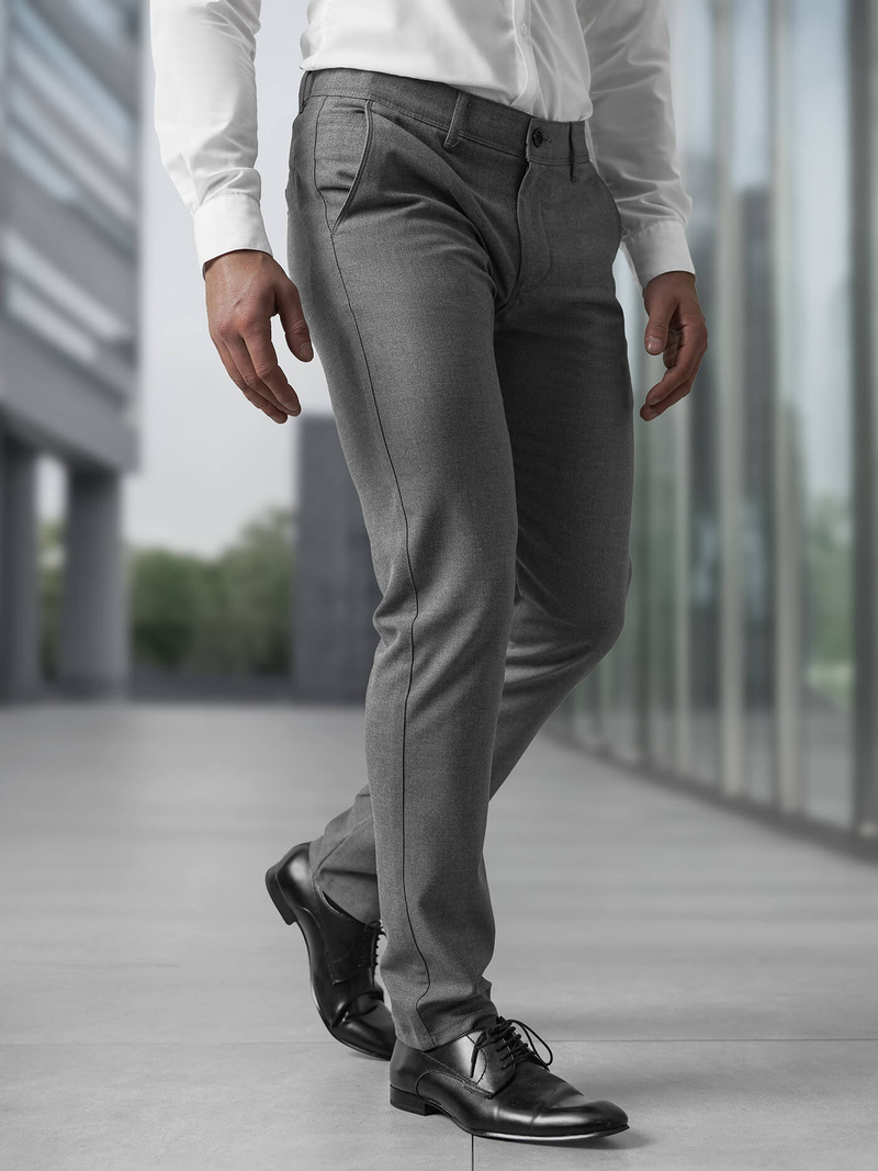 Мъжки панталони тъмносиво OZONEE V/6545