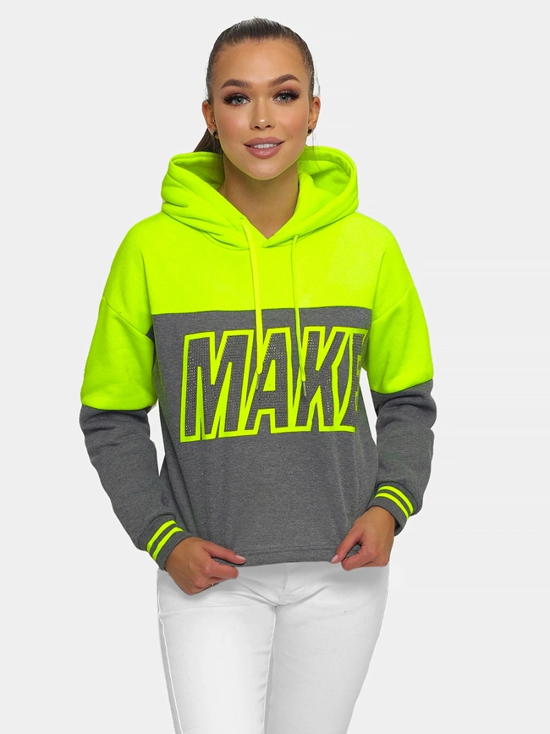 Dámská Mikina Zelené-Neon OZONEE JS/B26024