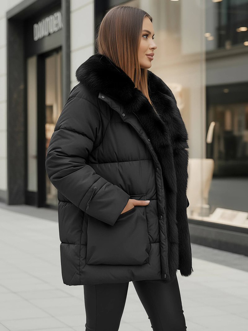 Dámská Bunda Černá OZONEE JS/16M9185/392Z