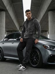 Pánská Velurová Mikina Grafitová OZONEE JS/8B1168/6Z