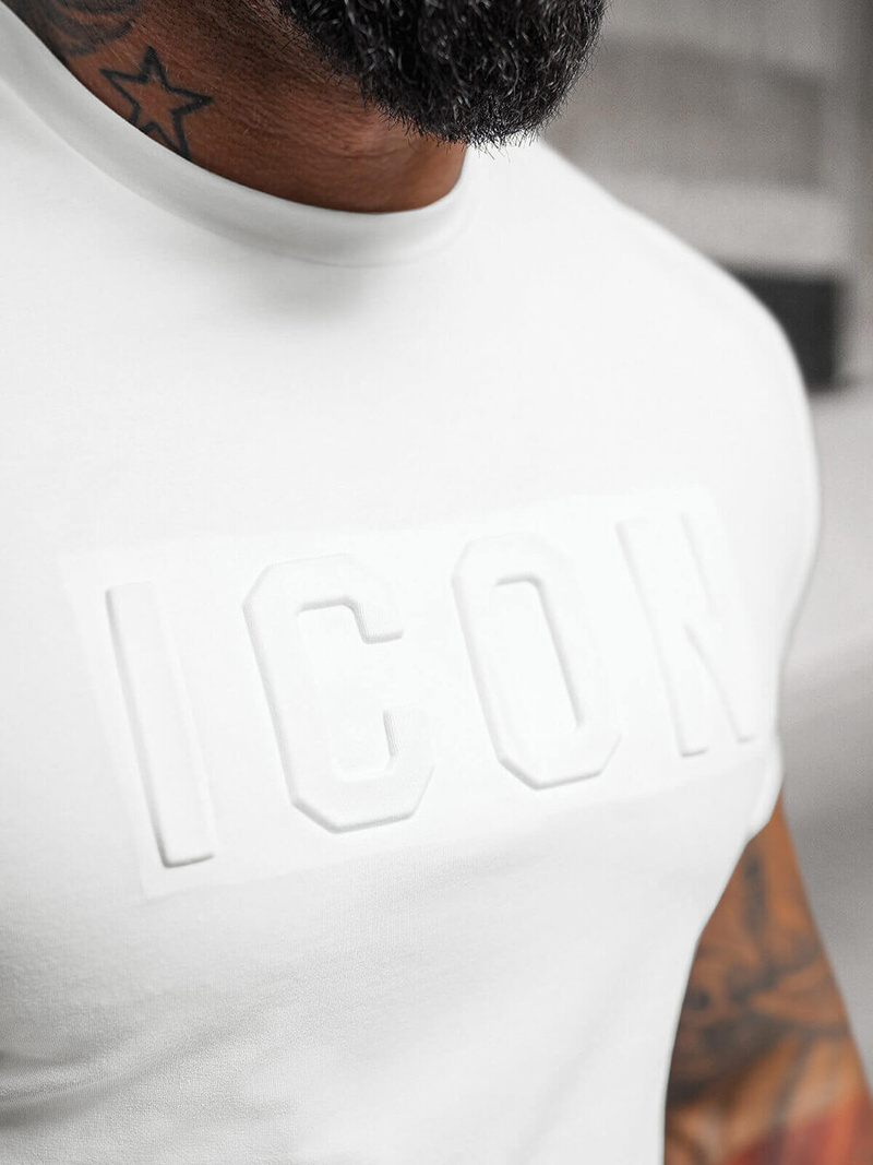 Pánské Tričko Bílé OZONEE NB/MT3111