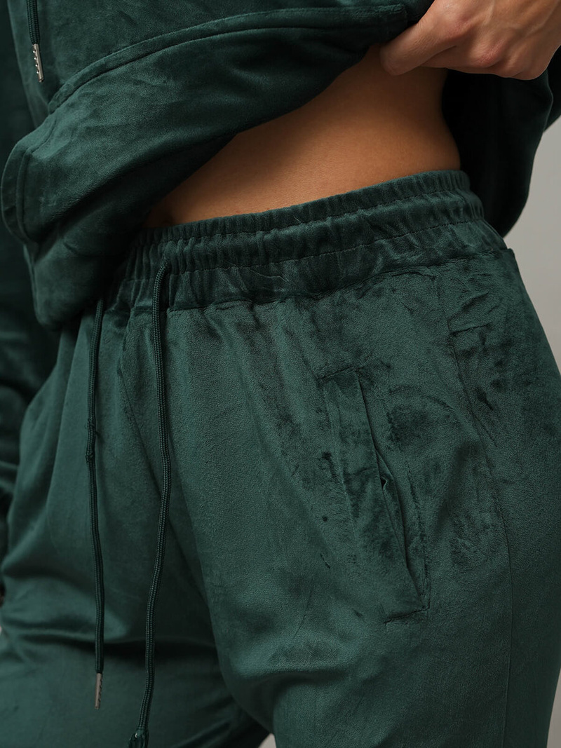 Dámská velurová tepláková souprava tmavě-zelená OZONEE O/8C1175/9Z