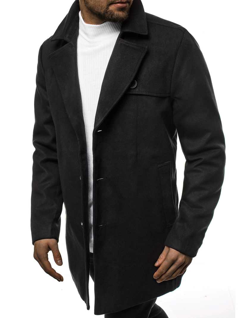 Pánský Kabát Černý OZONEE N/5922Z