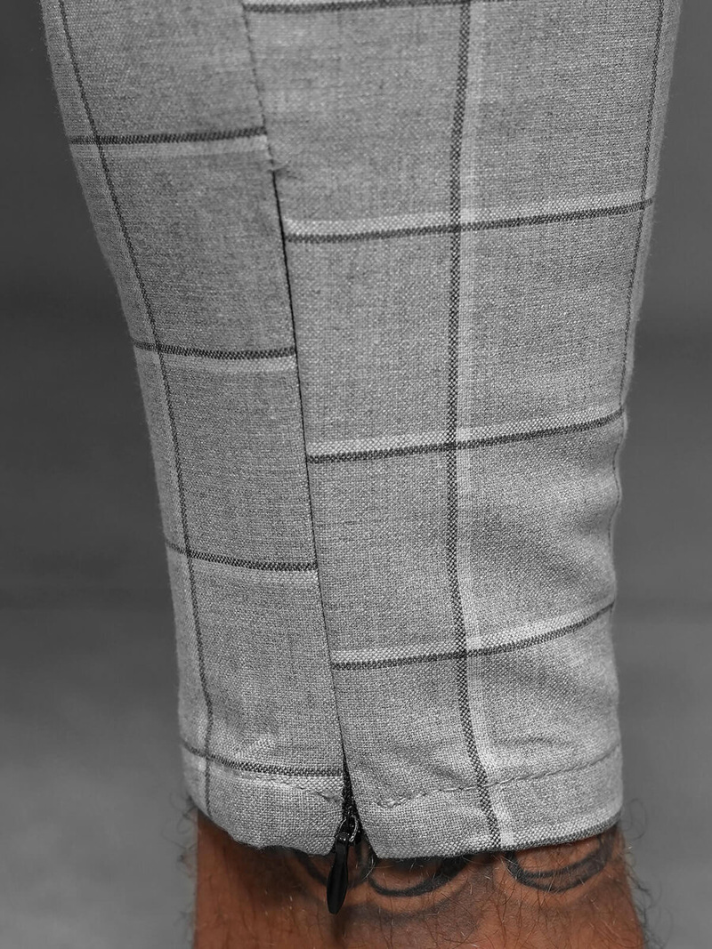 Pánské Chino Kalhoty Šedé OZONEE DJ/550172