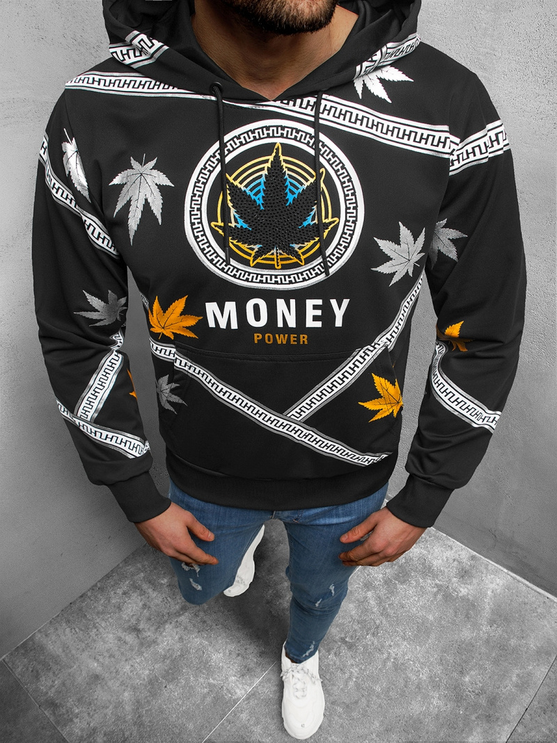 Pánská Mikina Černá OZONEE O/HM656Z