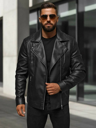 Pánská koženková bunda černá OZONEE JS/11Z8067Z