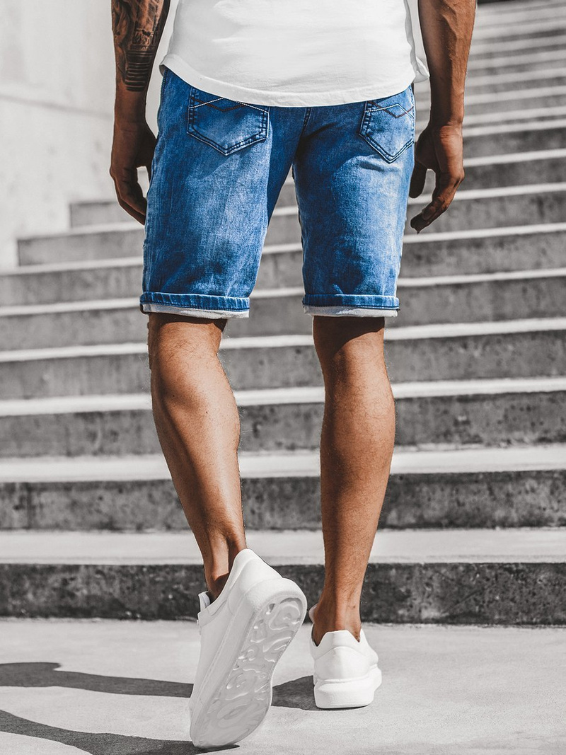 Pánské džínové kraťasy Modré OZONEE RF/HY348