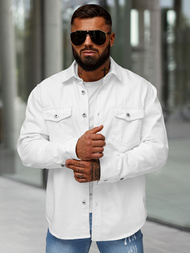 Pánská džínová košile bílá OZONEE L/CA777/2