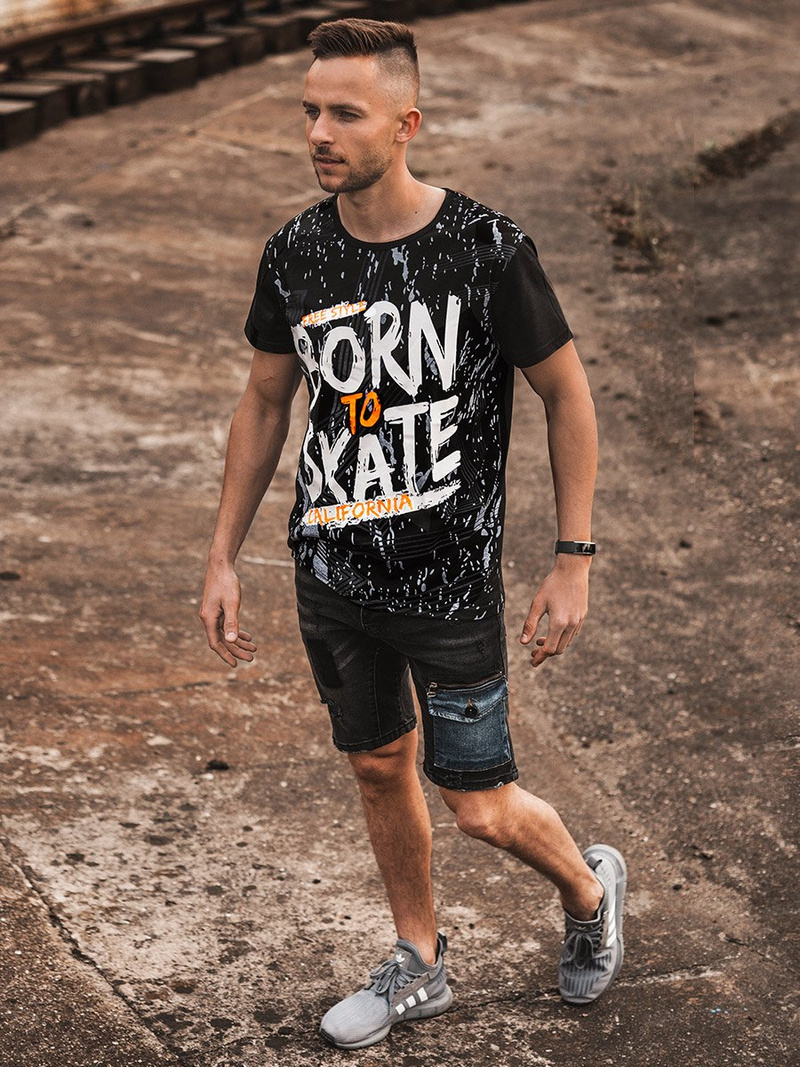 Pánské Tričko Černé OZONEE JS/KS1989