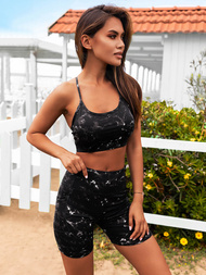 Dámská dvoudílná tepláková souprava černá OZONEE O/XL015/1Z