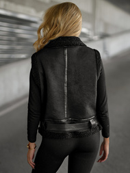 Dámská kožená vesta černá OZONEE JS/11Z8238