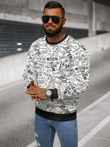 Pánská Mikina Bílá OZONEE JS/8B1218/1