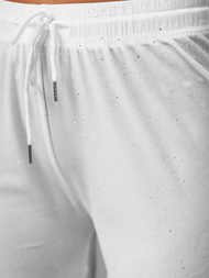 Dámské Velurové Kalhoty Bílé OZONEE JS/92K519/1