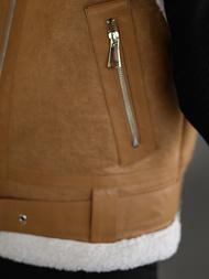 Dámská kožená vesta camelová OZONEE JS/11Z8238