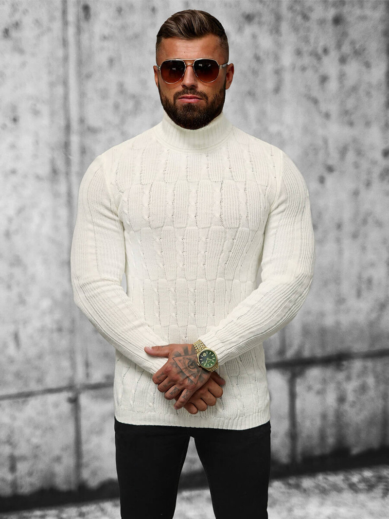 Pánský Svetr Ecru OZONEE L/2665Z