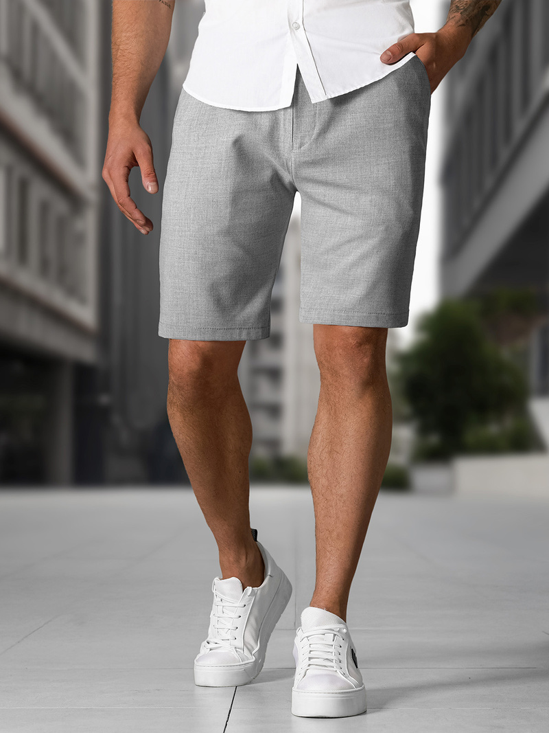 Pánské Chino Kraťasy Šedé OZONEE DJ/4400