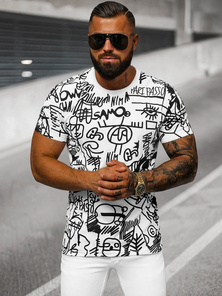 Pánské Tričko Bílé OZONEE O/T1269/1