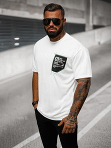 Pánské Tričko Bílé OZONEE O/3C333