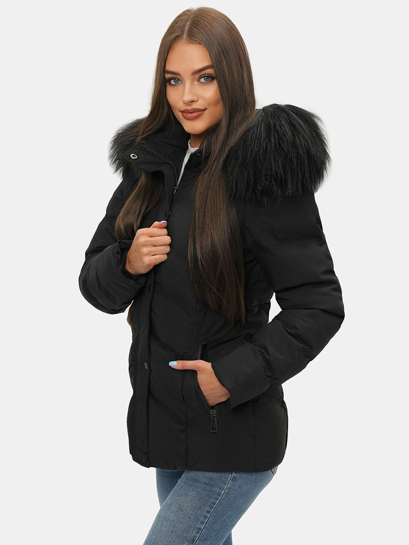 Dámská Zimní Bunda Černá OZONEE JS/M9057/392