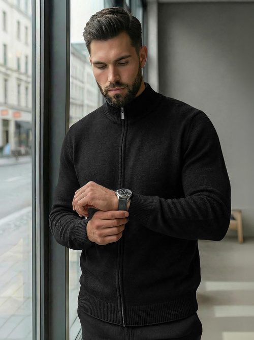 Pánský Svetr Černý OZONEE JS/59B3605/3