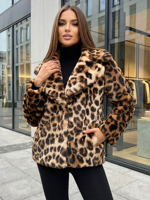 Dámská bunda béžovo-hnědá OZONEE JS/61M8500/158Z