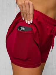 Dámské sportovní šortky tmavě-červené OZONEE JS/XY24015S