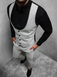 Pánská souprava - Vesta a chino kalhoty Šedý OZONEE DJ/5559