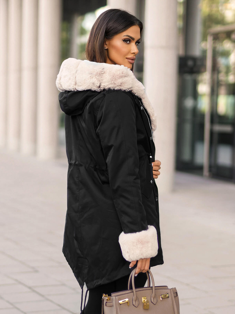 Dámská Zimní Bunda Černá OZONEE JS/M763/392Z