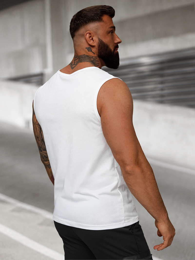 Pánské Tílko Bílé OZONEE JS/8B1725/1Z