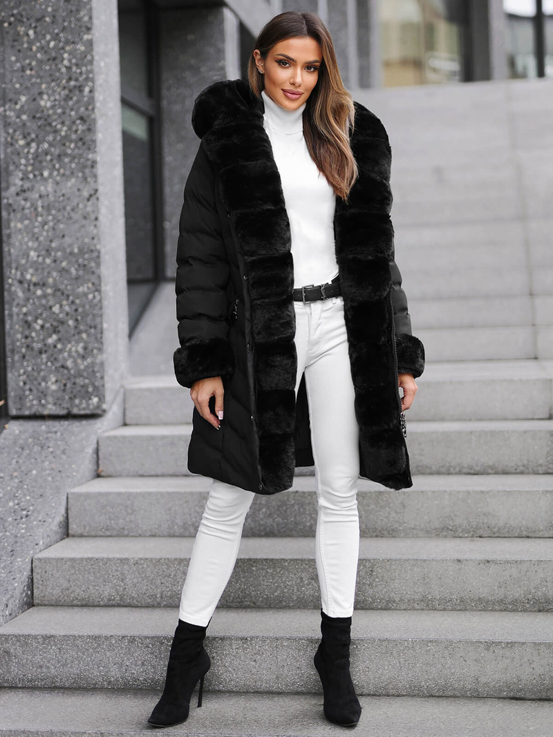 Dámská Bunda Černá OZONEE JS/5M3156/392