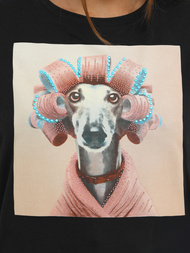 Dámské tričko černo-růžová OZONEE JS/YJ77726