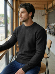 Pánský Svetr Černý OZONEE JS/59B3600/3